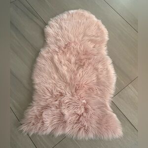 Soft Pink Faux Lambskin Rug